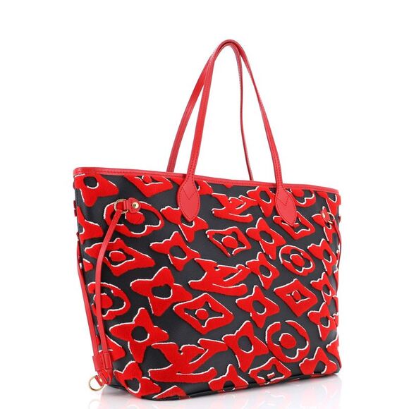 Louis Vuitton Neverfull NM Tote Limited Edition Urs Fischer Tufted Monogram Canv - Picture 3 of 7